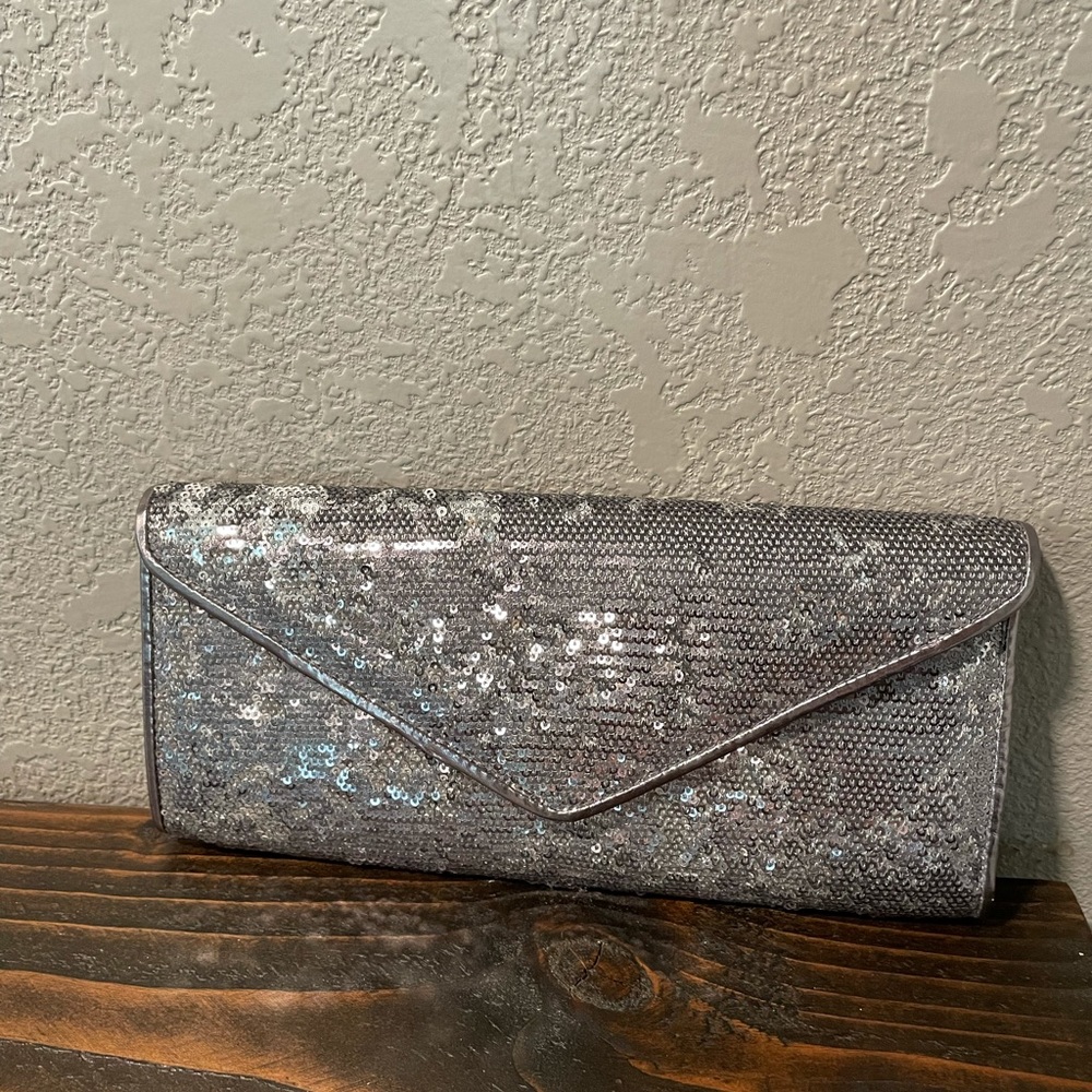 Silver sequins Big Buddha clutch